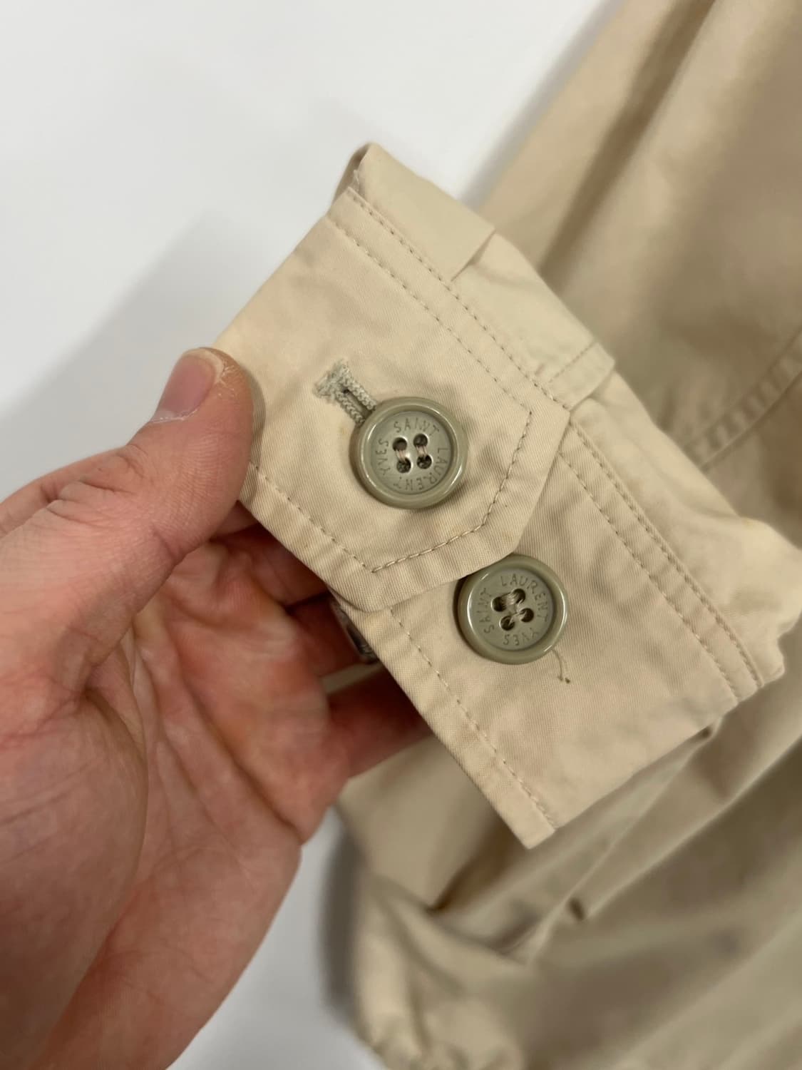 90s YSL 입생로랑 베이지 블루종 자켓 상품이미지8