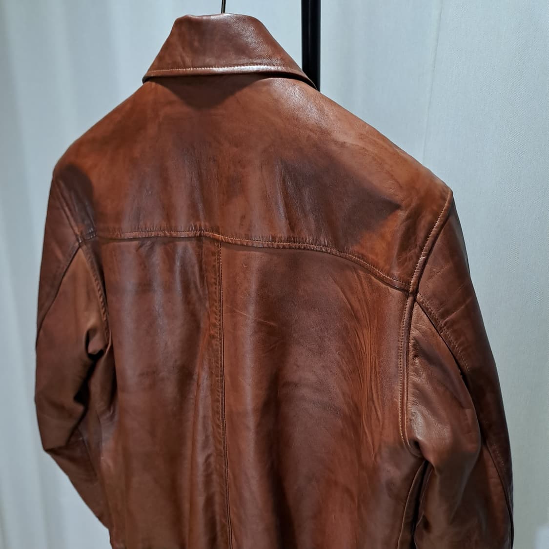 (택포) 램스킨 오일워싱 블루종 자켓 100-105 B509 상품이미지5