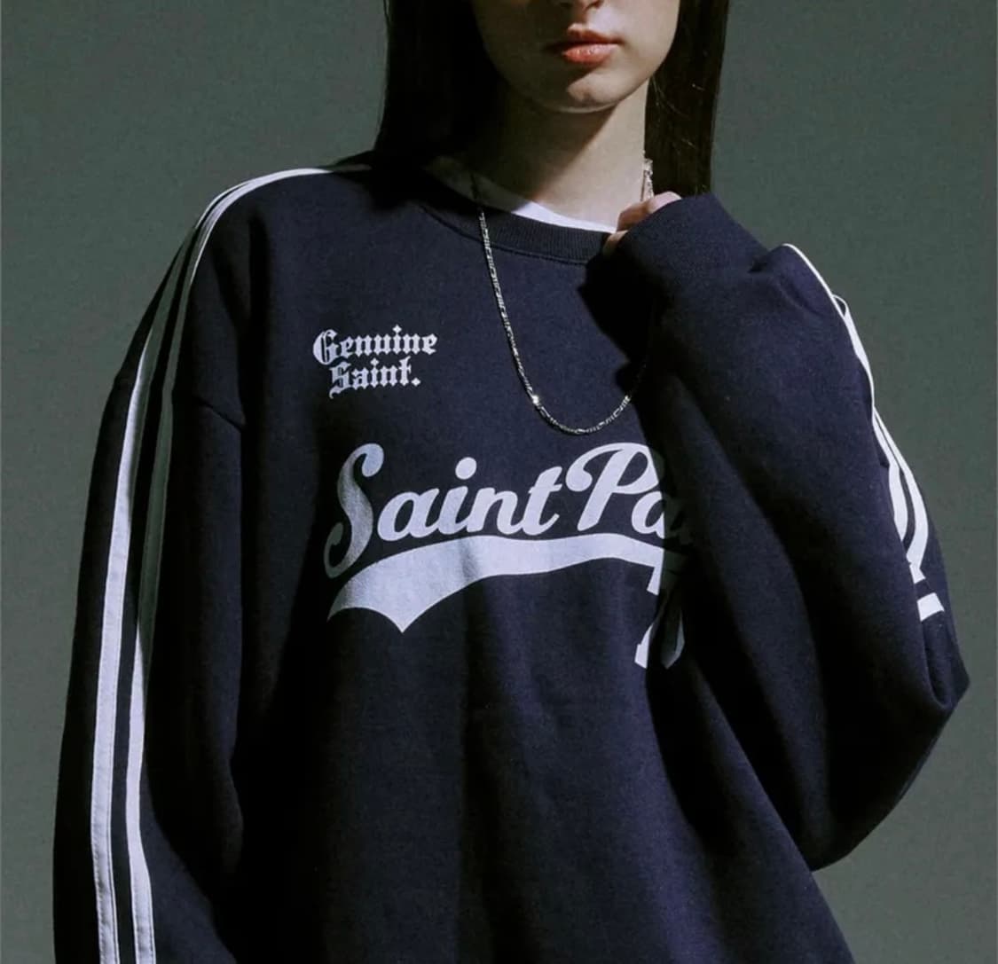 [L] Saintpain 세인트페인 네이비 sp리그 라운드 맨투맨 상품이미지4