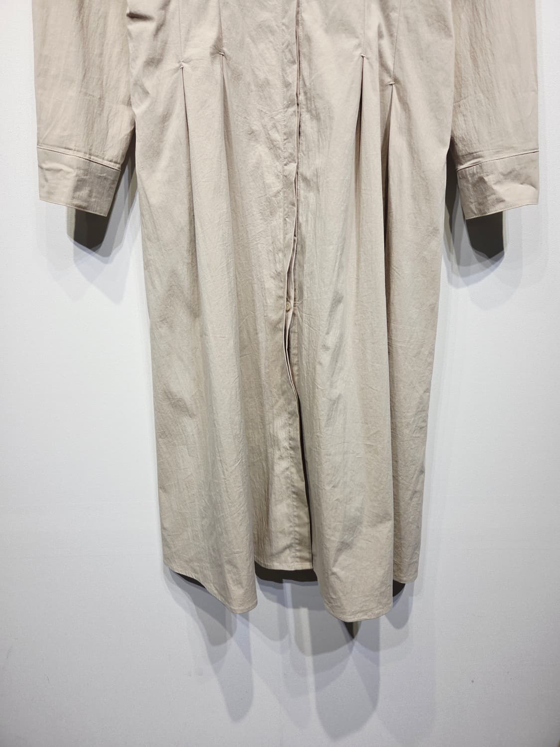 NAIN 나인 핀턱 셔츠 롱 원피스 베이지 상품이미지4