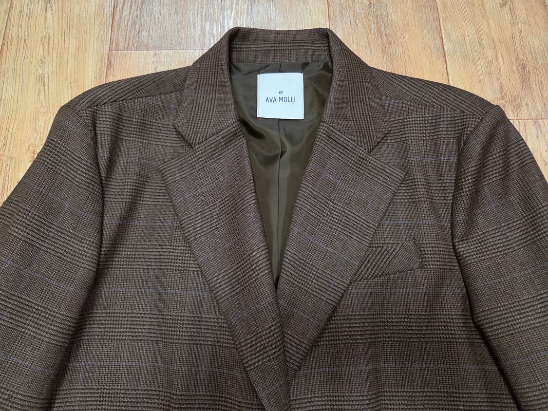 아바몰리(AVAMOLLI) 마틴 글렌체크 싱글자켓 55-66 새상품 상품이미지6