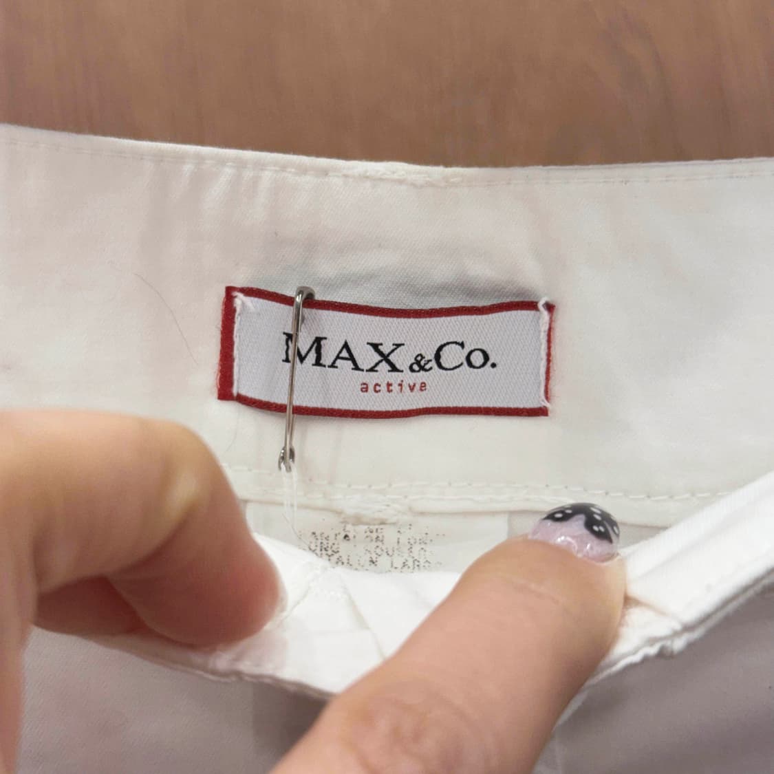 막스앤코 코튼 팬츠 버튼 클로징 디테일 스트레이트 핏 화이트 상품이미지7