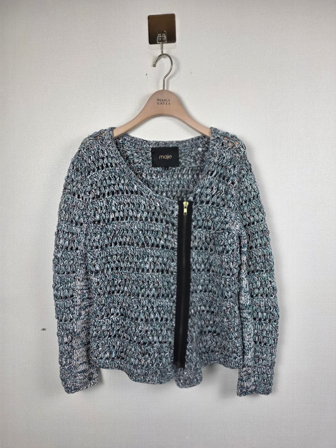 마쥬(maje) 크로셰 지퍼 가디건 믹스컬러 2호 (85) 상품이미지1