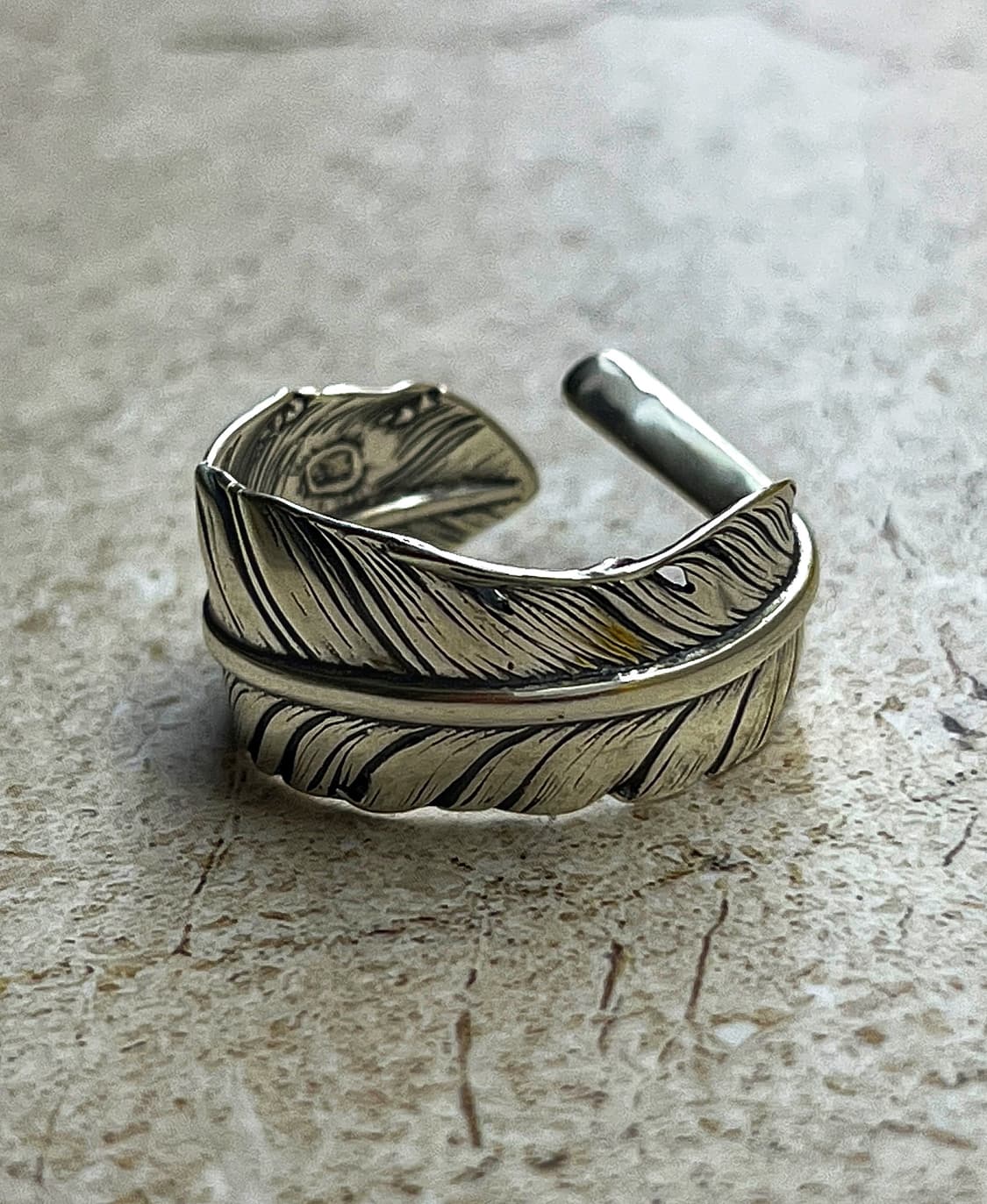 빈티지 페더 실버925 반지 크롬하츠무드 남자반지 상품이미지2