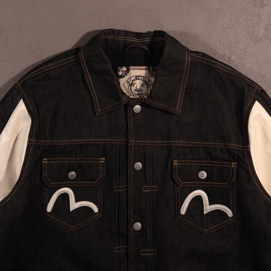 에비수 빅로고 레더 데님자켓 상품이미지4