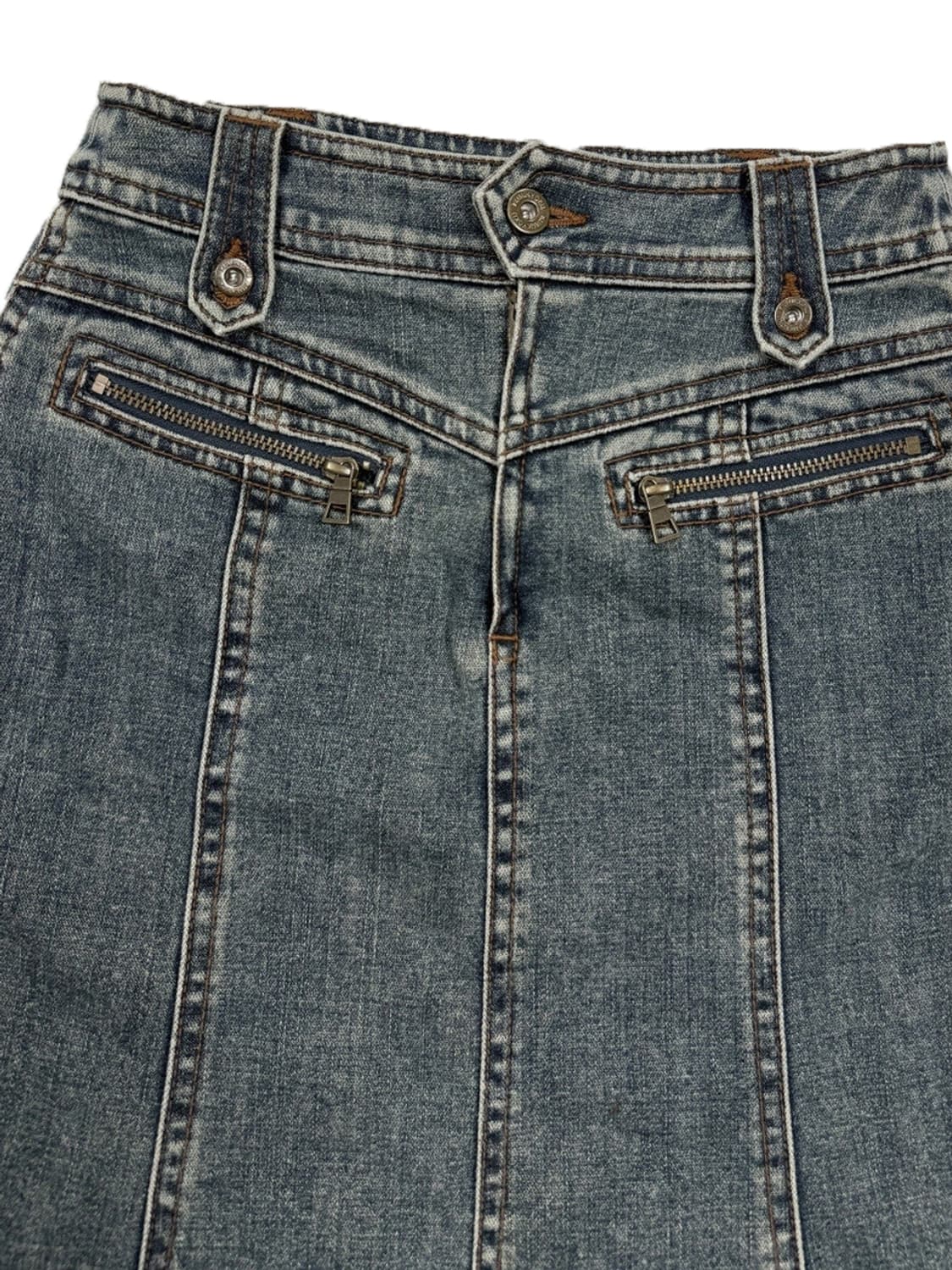 빈티지 KUMIKYOKU 디테일 데님 미디 스커트 상품이미지3