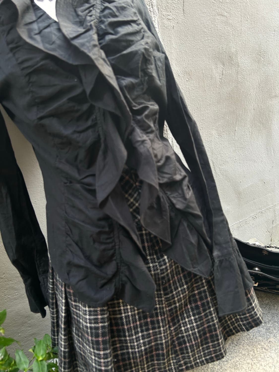*rare* Jpn comme ca ism 긱시크 블랙 프릴 셔츠 상품이미지2