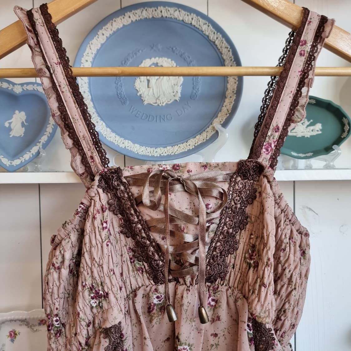 axes femme(엑시즈 팜) 플라워 쉬폰 레이스업 원피스 상품이미지2