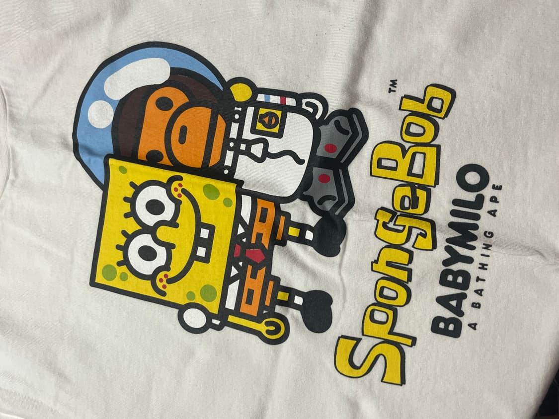 베이프 bape 스폰지밥 베이비마일로 콜라보 반팔 반소매 티셔츠 정품 상품이미지6