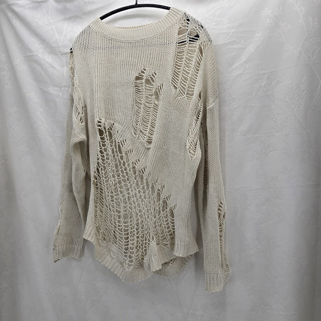 데미지 니트 아이보리 스웨터 상품이미지2