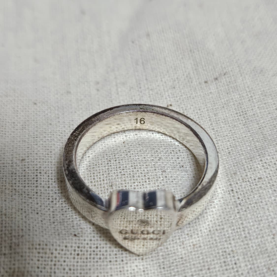 구찌 스털링 실버 하트 펜던트 반지(급처) 상품이미지2