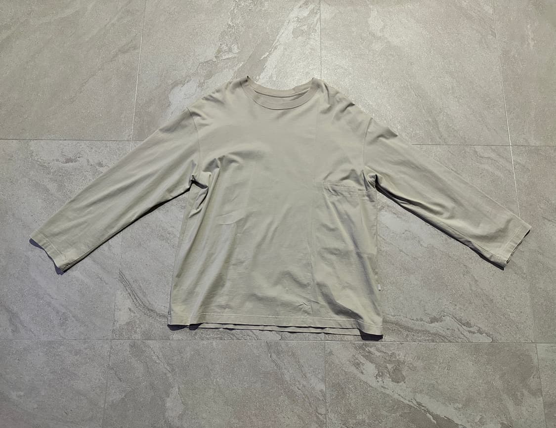 유스 절개 롱슬리브 베이지 그레이 L 상품이미지1