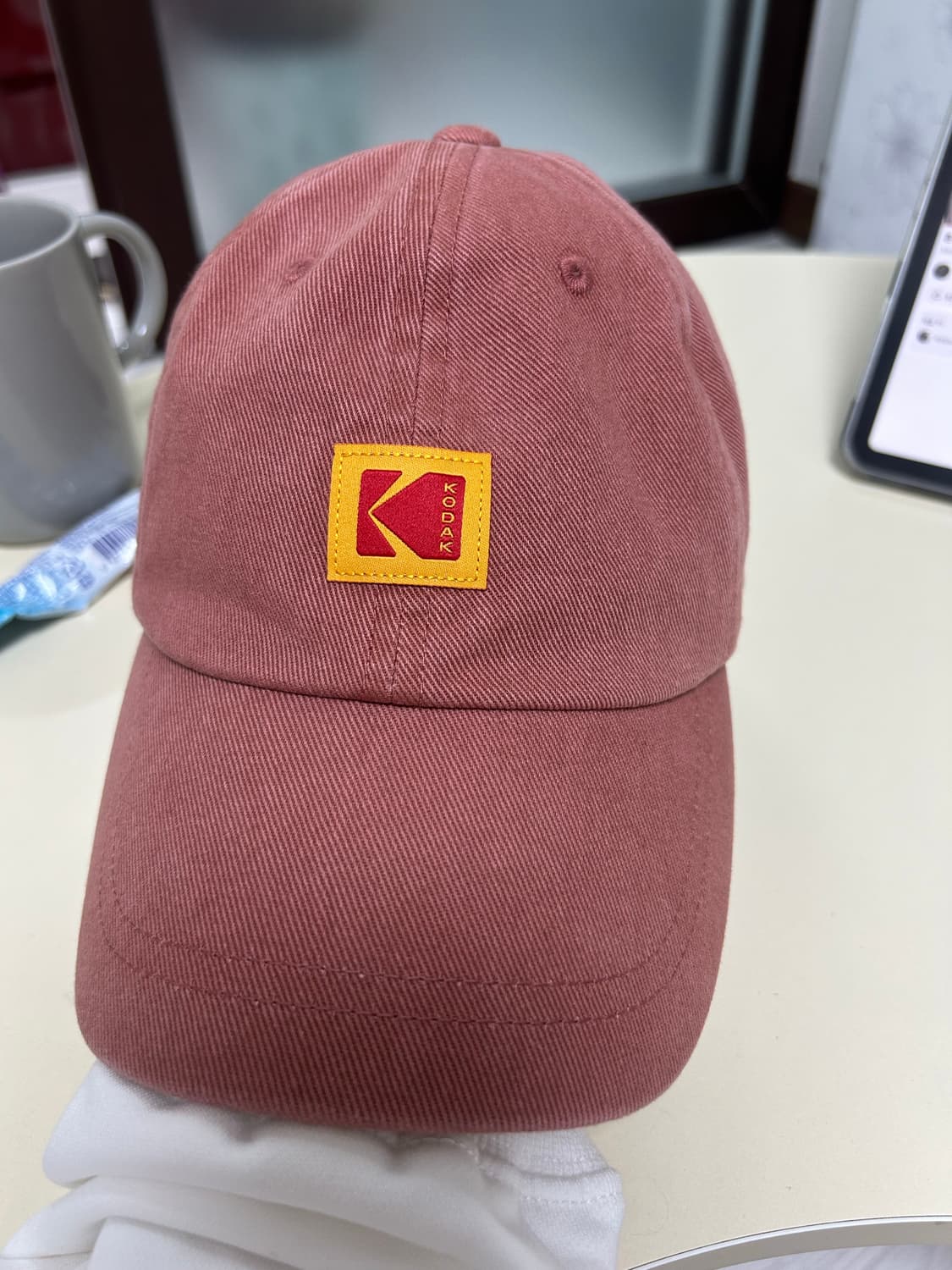 코닥 스퀘어로고 볼캡 (핑크색) 상품이미지3