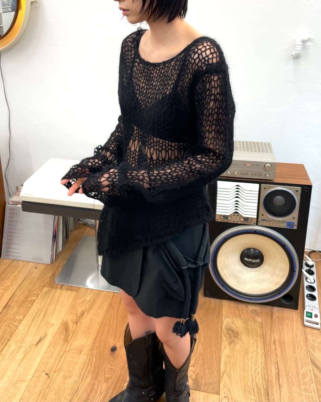 90s 모헤어 피쉬넷 니트 상품이미지2