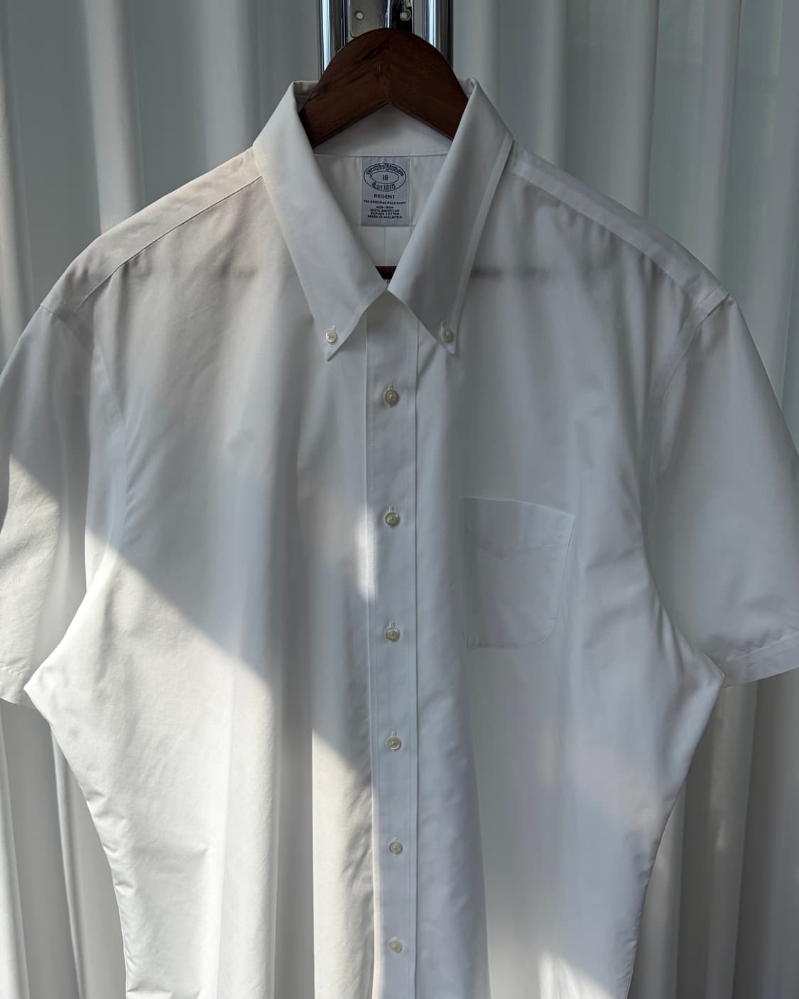 [XL-2XL]브룩스브라더스 수피마 코튼 화이트 반팔 셔츠 상품이미지4