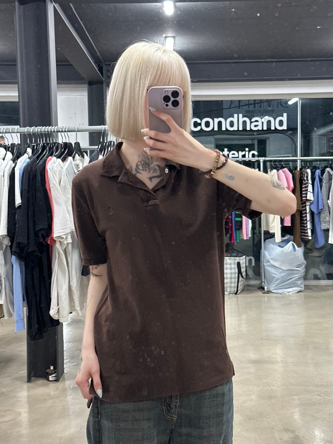 폴로 랄프로렌 브라운 카라티 반팔 티셔츠 상품이미지3