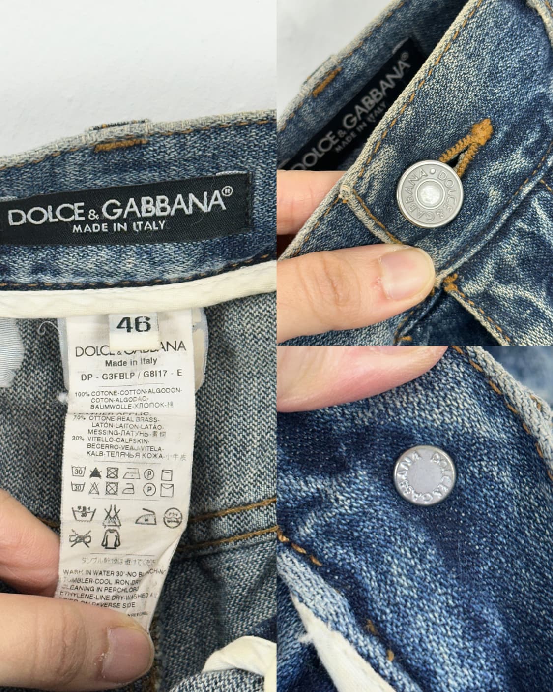 Dolce & Gabbana Metal Detail Washed Deni 상품이미지10