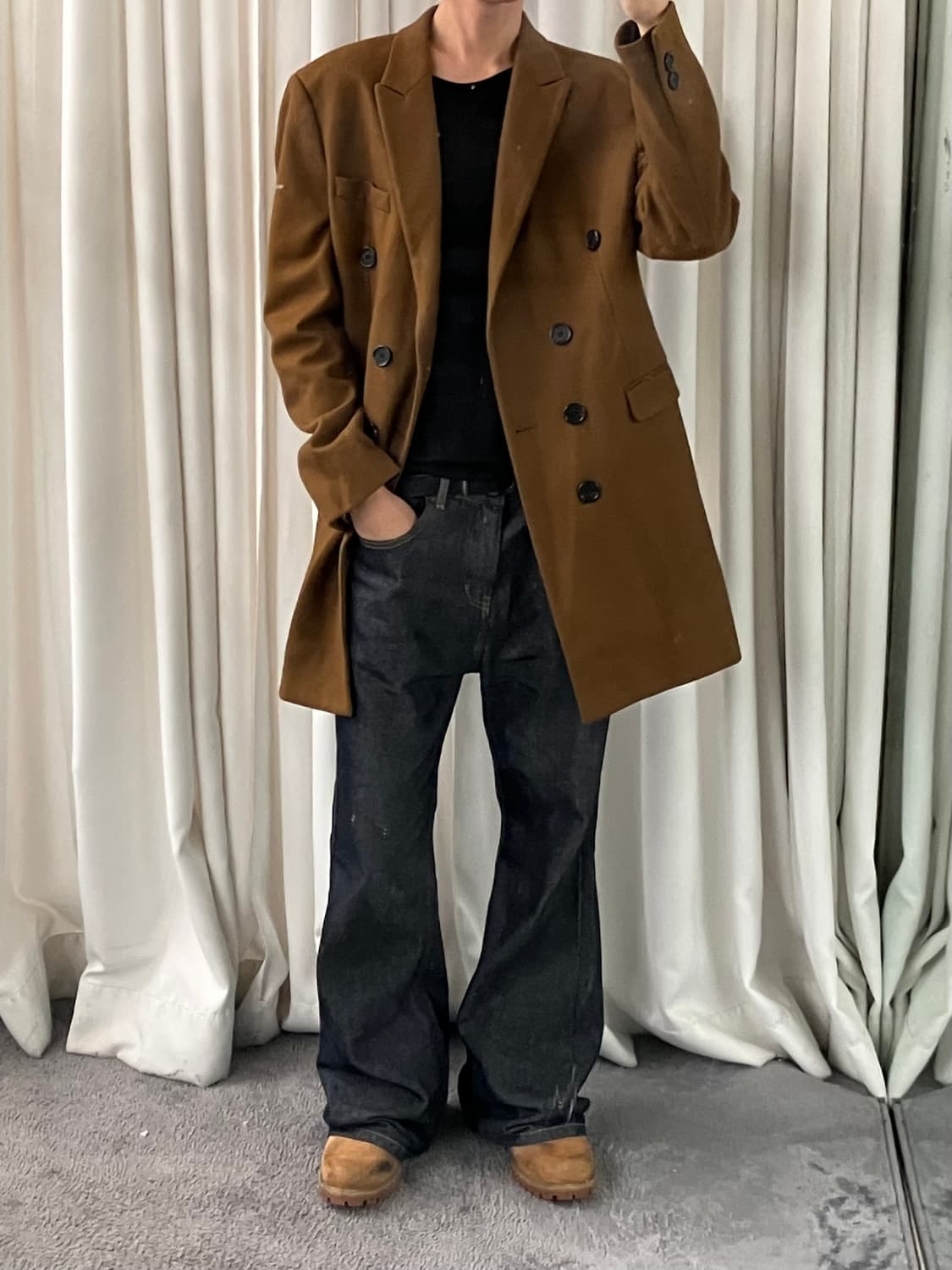 버버리 카멜 더블 브레스티드 코트 XL 상품이미지6