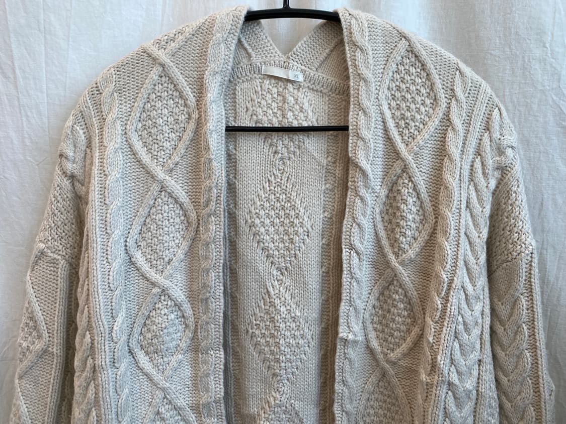 GU 화이트 니트 오픈가디건(XL) 상품이미지3