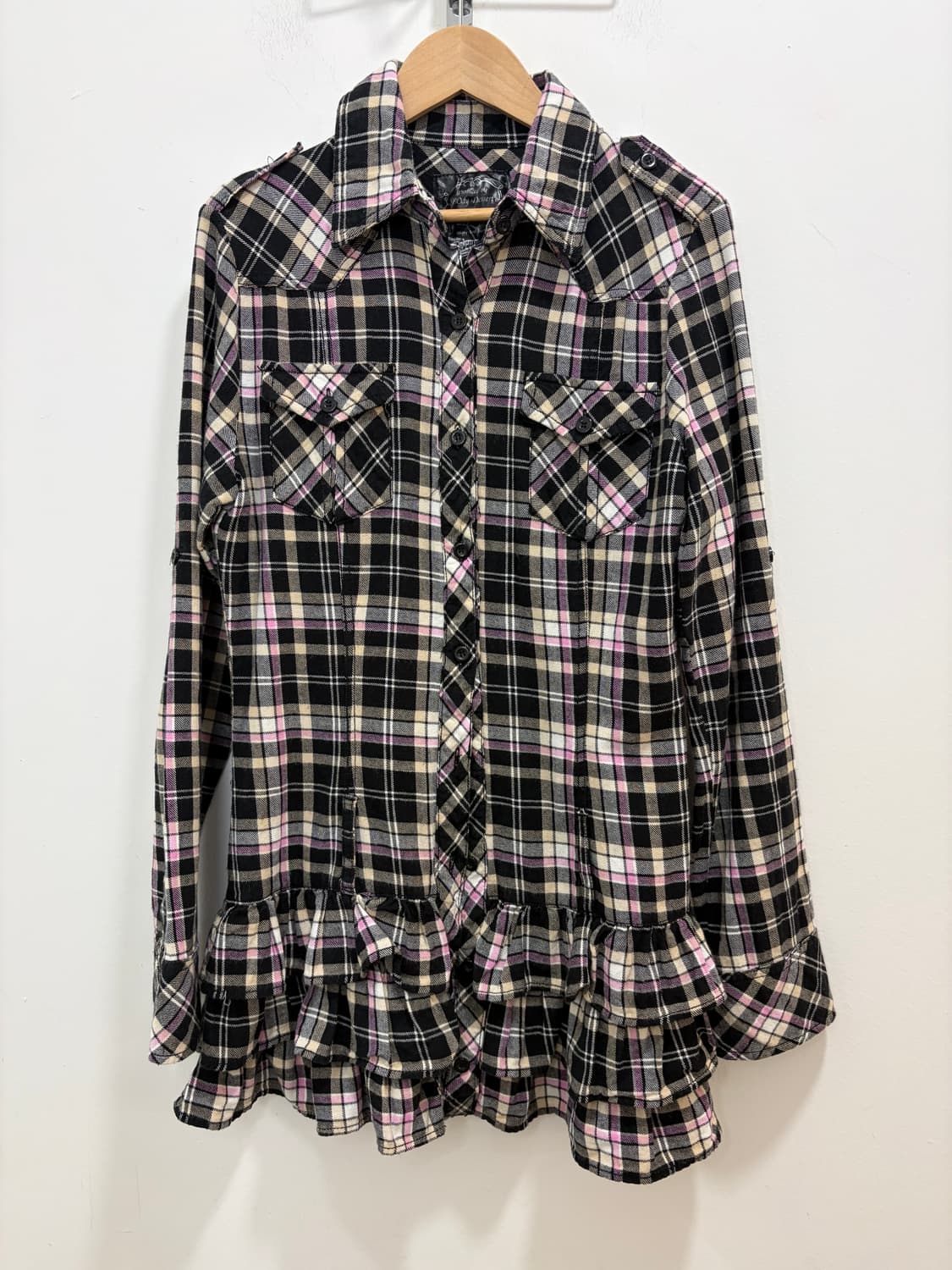 Sweet Girl 핑크 체크 프릴 원피스 상품이미지5