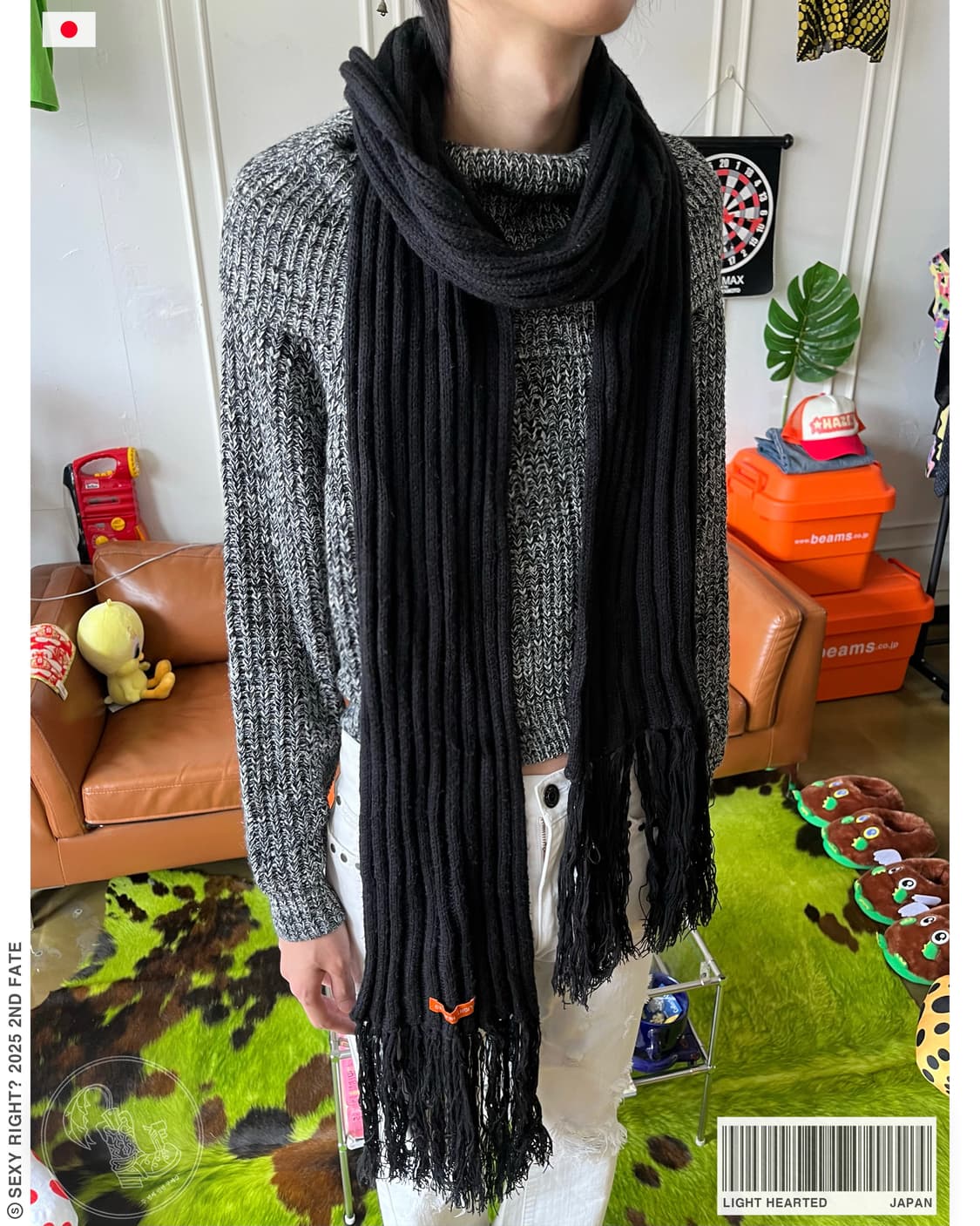 LIGHT HEARTED Golgi Knit Long Muffler 상품이미지1