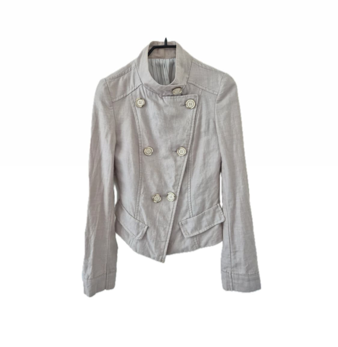 아이보리 나폴레옹 더블버튼 하이넥 자켓 상품이미지1