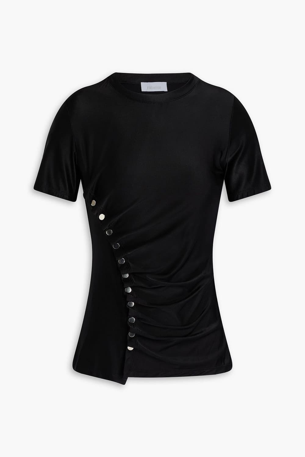 snap detailed strech-jersey T shirt 상품이미지1