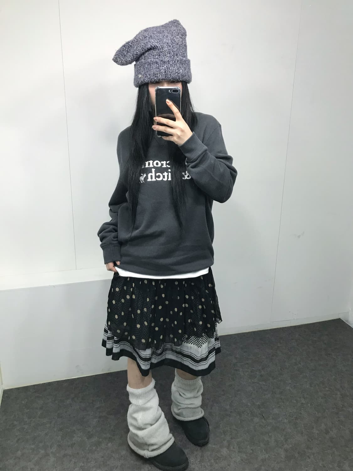 아베크롬비 차콜 도트 모리 코디 상품이미지1