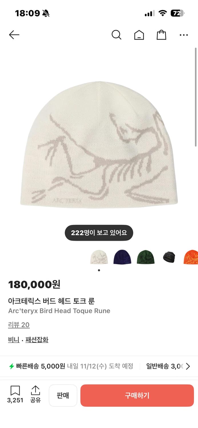 [새상품] 아크테릭스 버드헤드 비니 상품이미지2