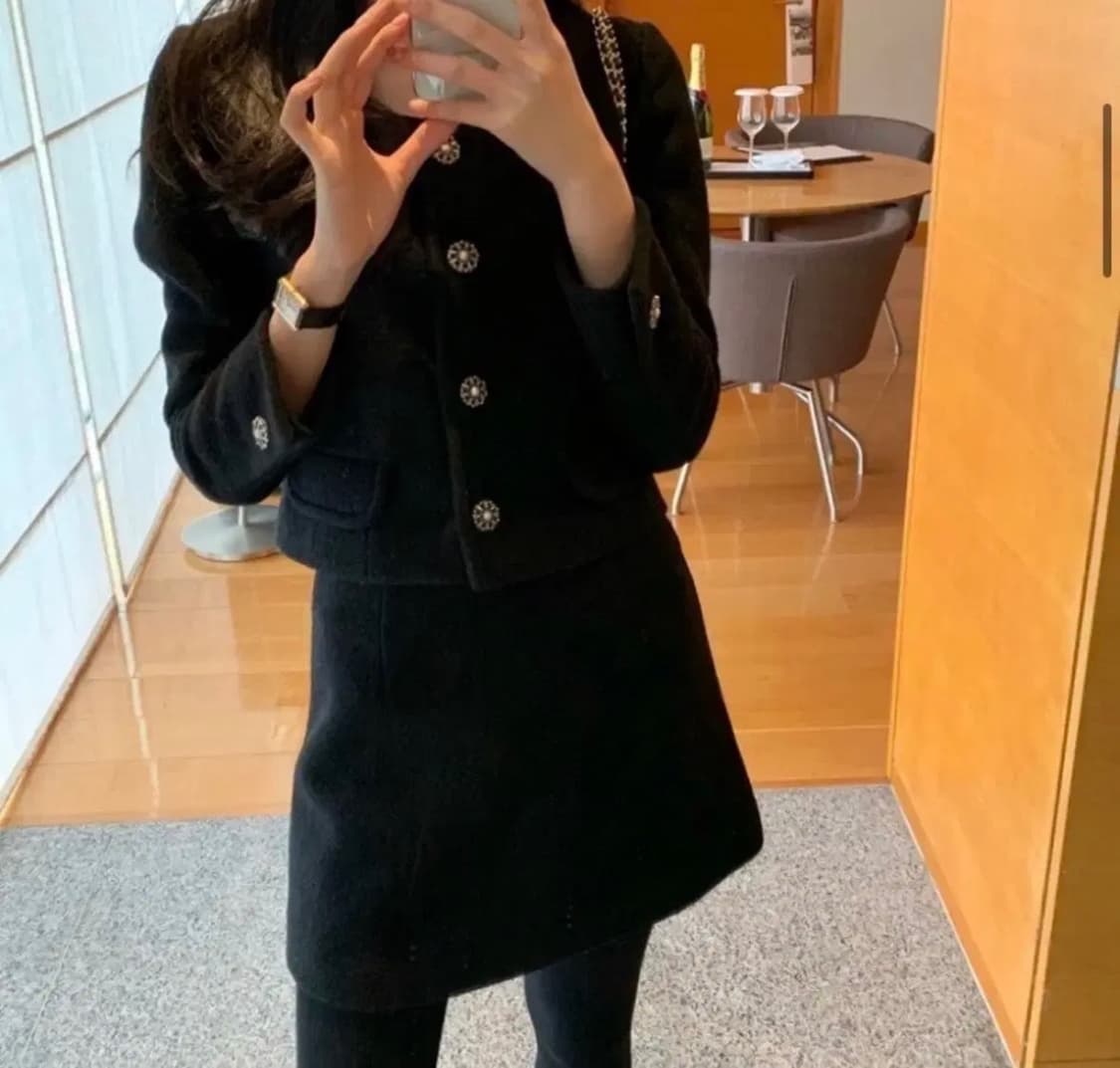 르플레인 코코 트위드 셋업 자켓+치마 세트 사이즈2 상품이미지2