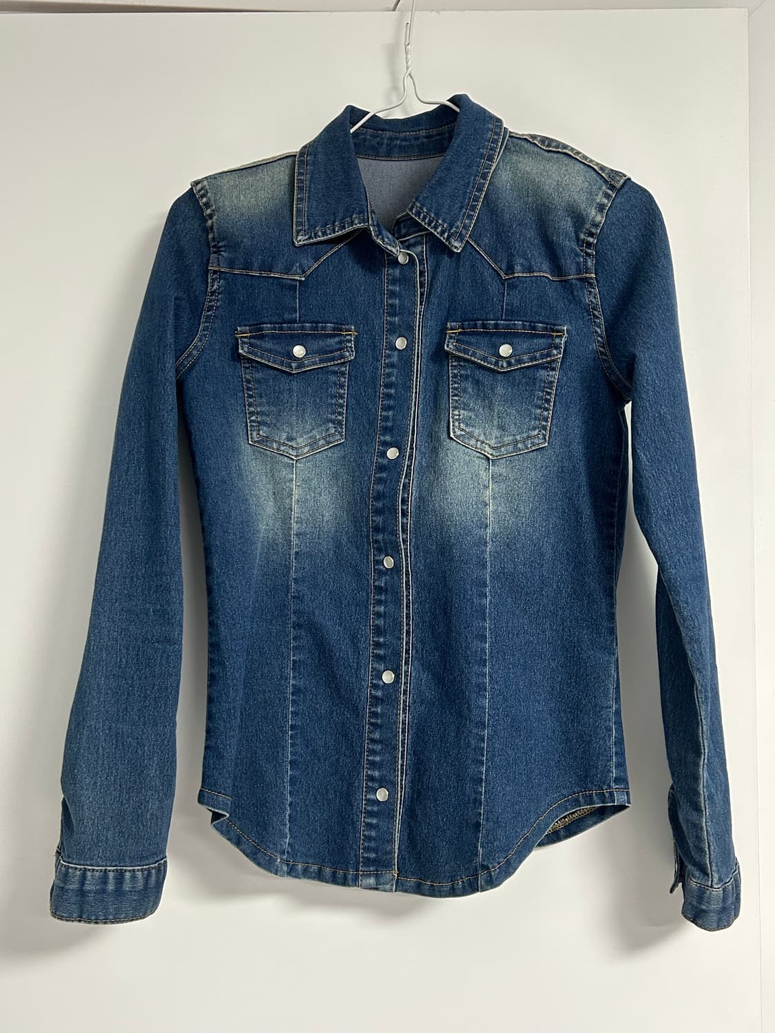 빈티지 워싱 데님 셔츠 상품이미지1