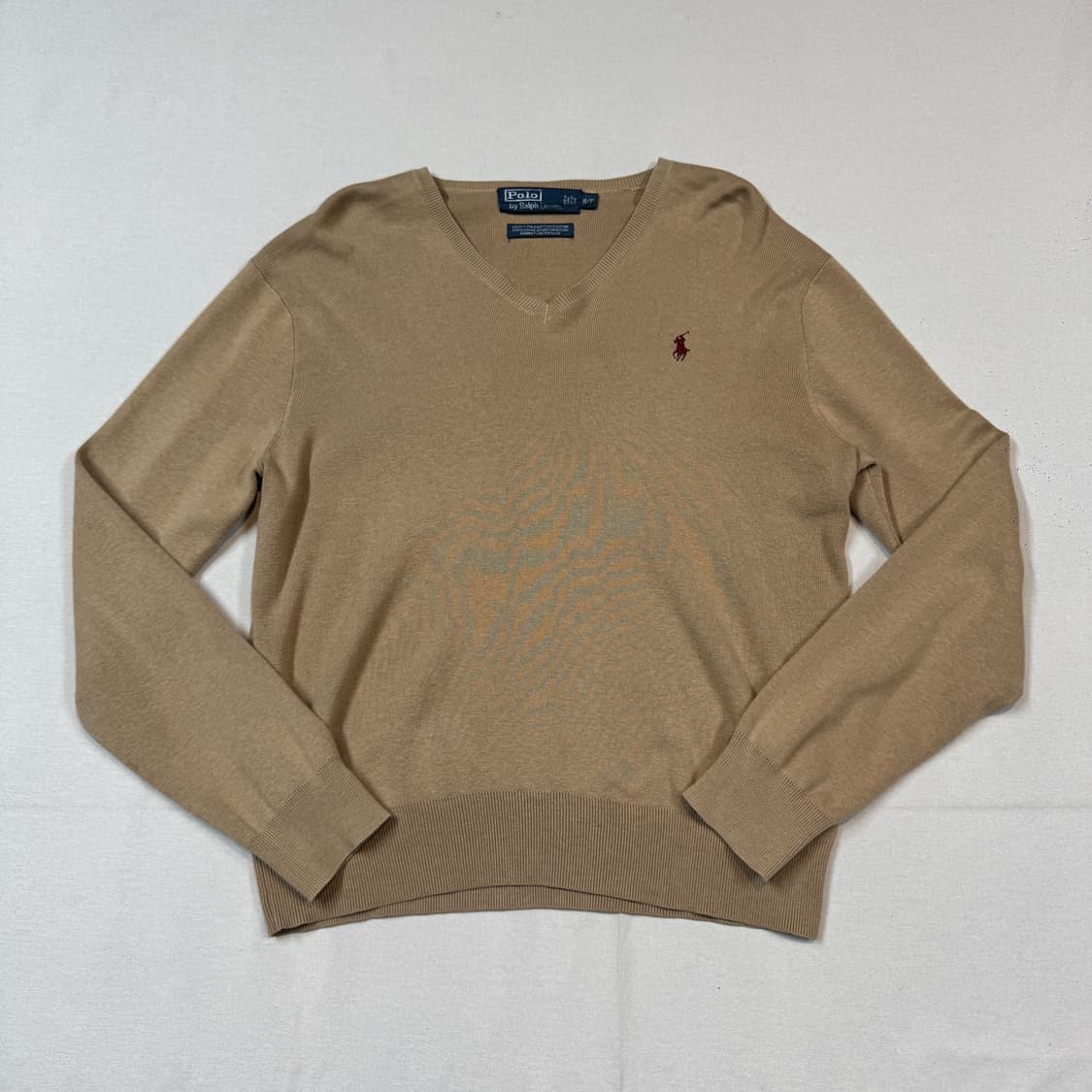 S) 폴로 랄프로렌 피마코튼 브라운 브이넥 니트 상품이미지1