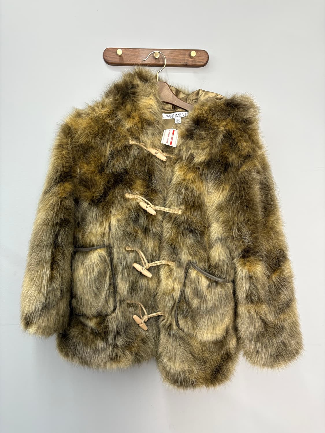 파르티멘토우먼 후디드더플 퍼 코트 믹스 브라운 A3148 상품이미지2