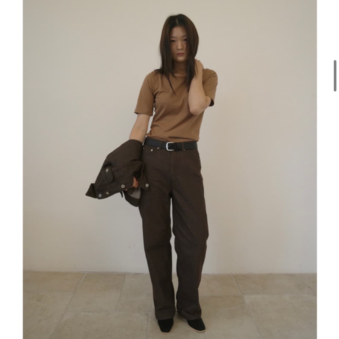 에프터먼데이 브라운 워싱데님 S 상품이미지1