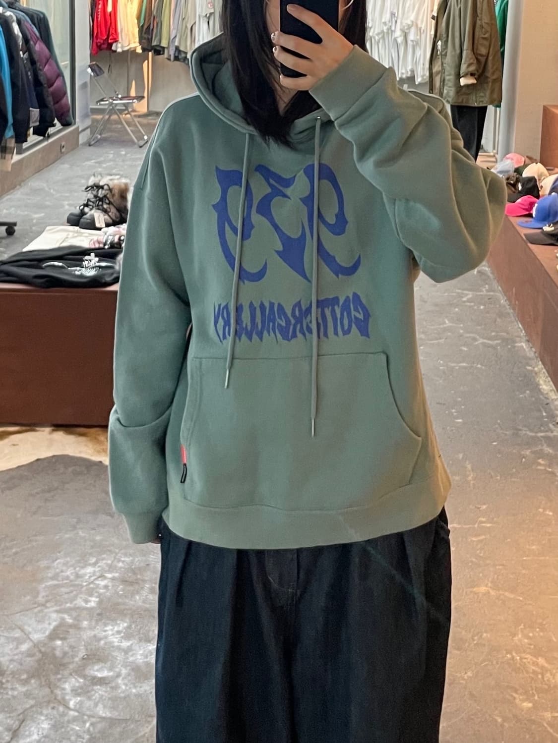 아카이브 볼드 x 가터 갤러리 SAY NO 후드티 H1741 상품이미지2