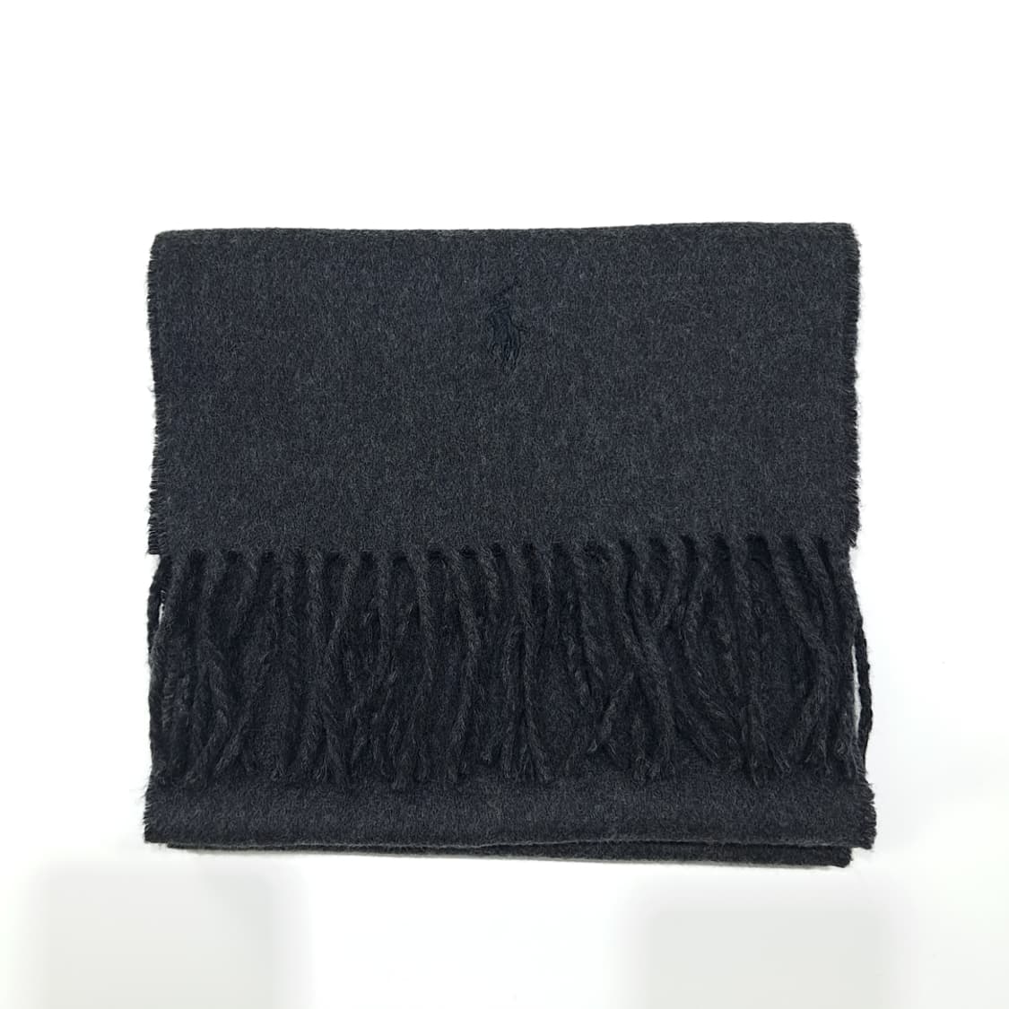 MX332 폴로 랄프로렌 차콜 블랙 양면 버진울 목도리 머플러 상품이미지7