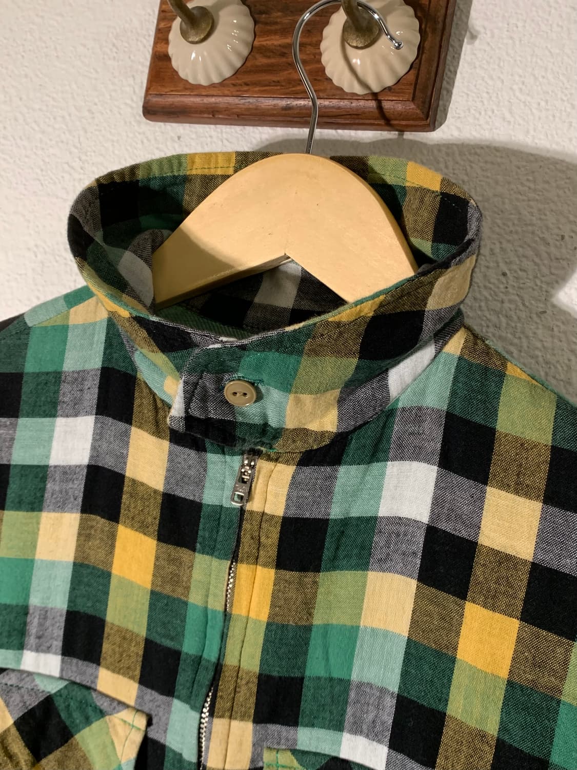 남이사팔 버튼카라 지퍼 폴로 체크셔츠 상품이미지3