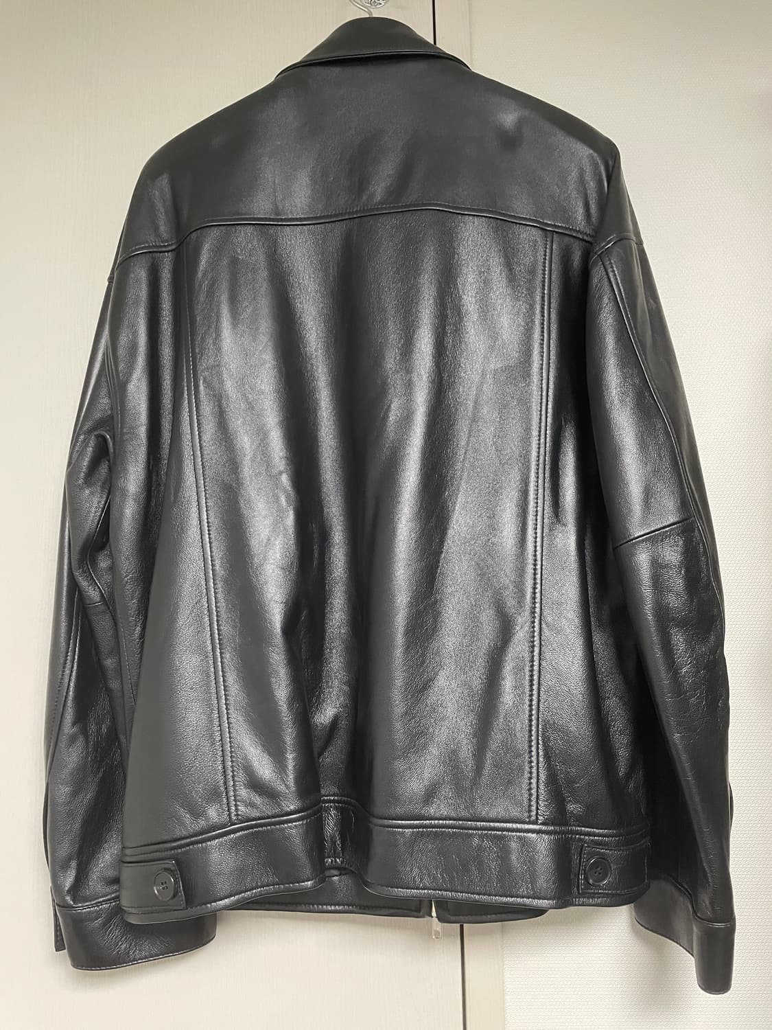 M)도프제이슨 오버핏 램스킨 싱글 가죽 자켓 상품이미지3