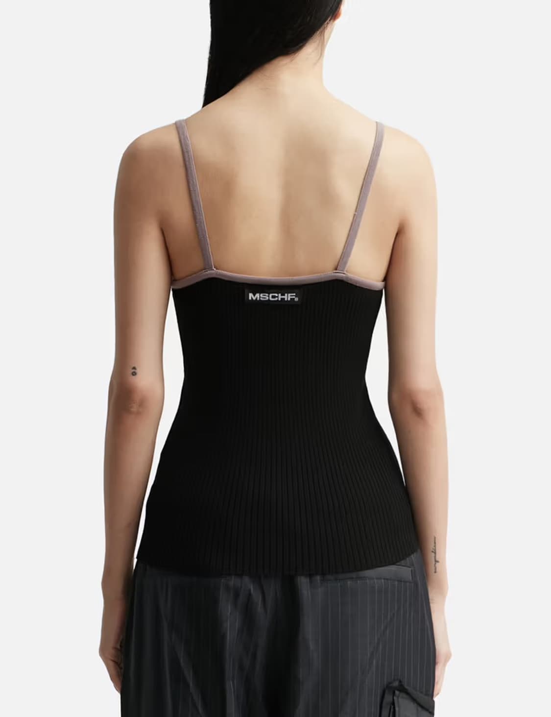 Rhombus Knit Sleeveless Camisole (Black) 상품이미지3