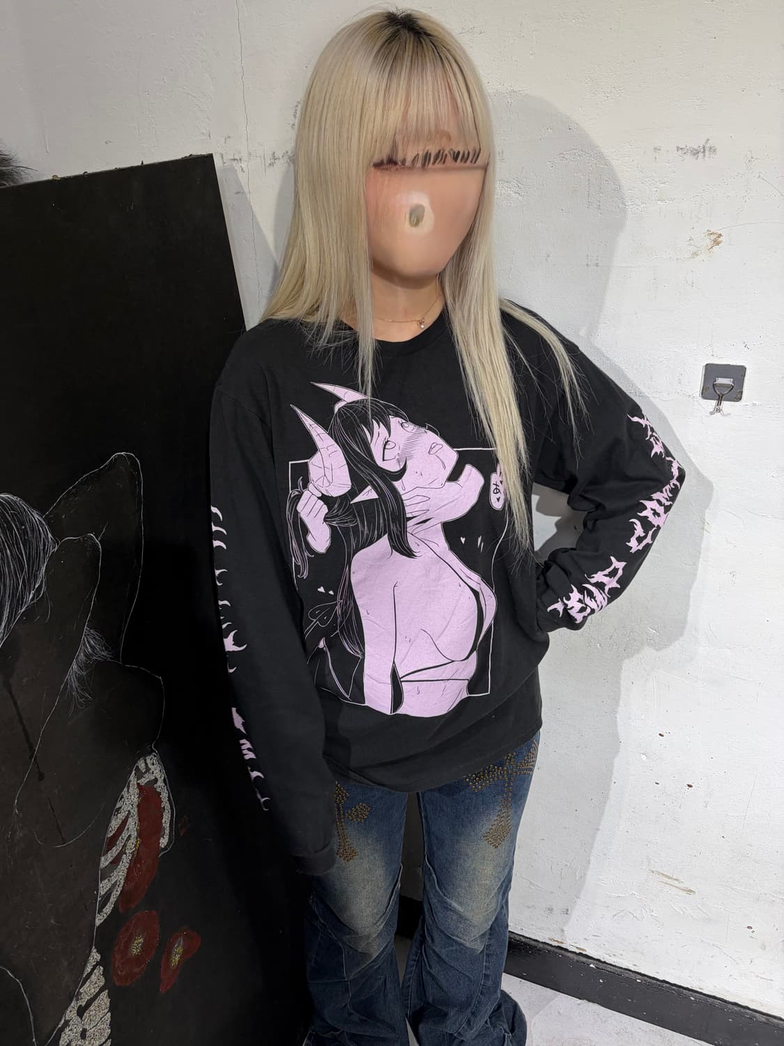 아크라포빅 아니마 프린팅 롱슬리브 긴팔티 M 상품이미지3