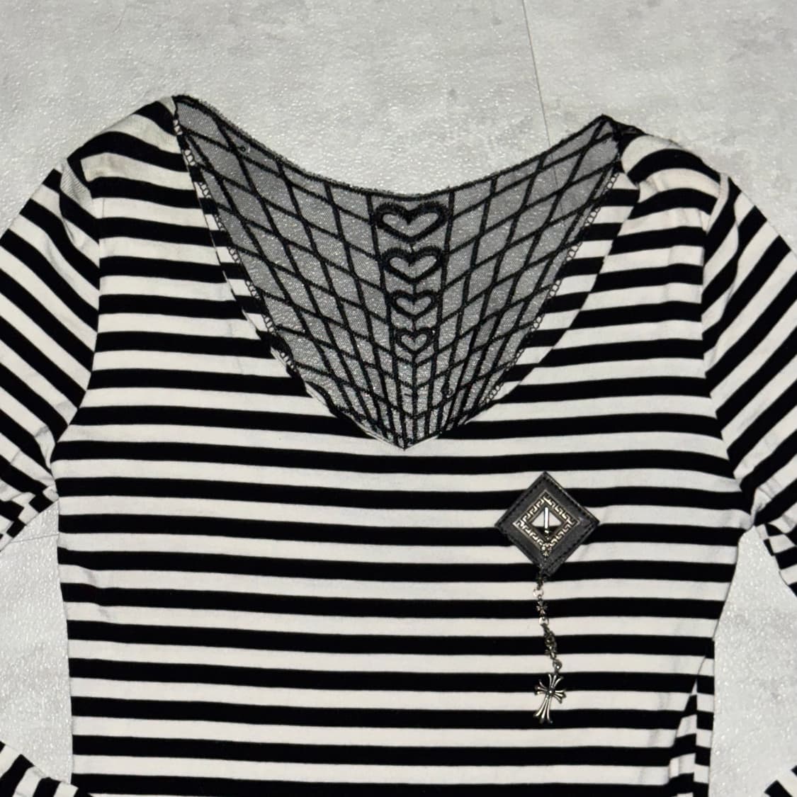 Stripe lace V-neck long sleeve 상품이미지2