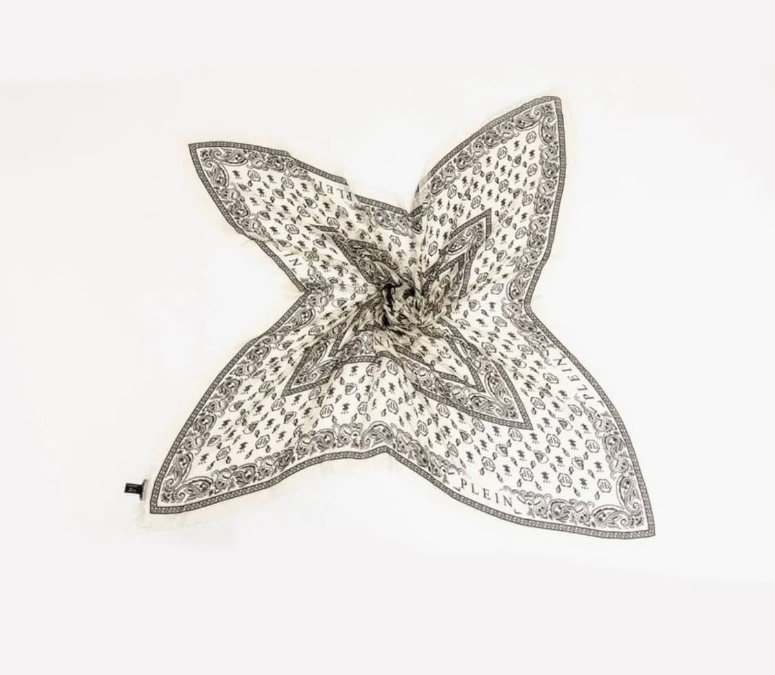 (OS) 필립플레인 모달 실크 달러 머플러 아이보리 화이트 상품이미지5