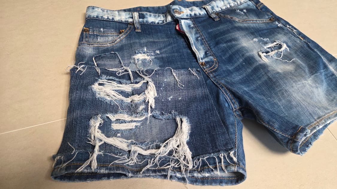 Dsquared2 디스퀘어드  워싱 와이드 데님 반바지 상품이미지7