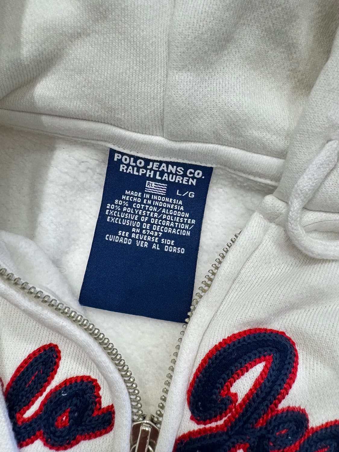 Polo 폴로랄프로렌 화이트 후드 집업 상품이미지3