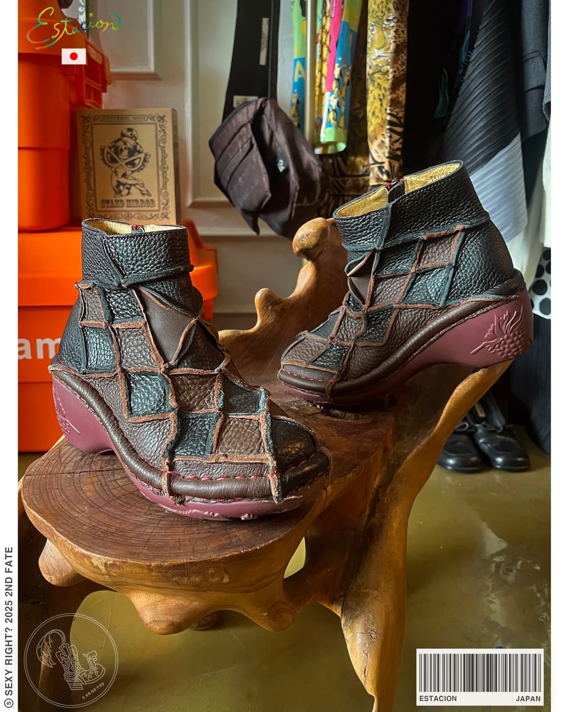 ESTACION Japan Leather Patchwork Boots 상품이미지1