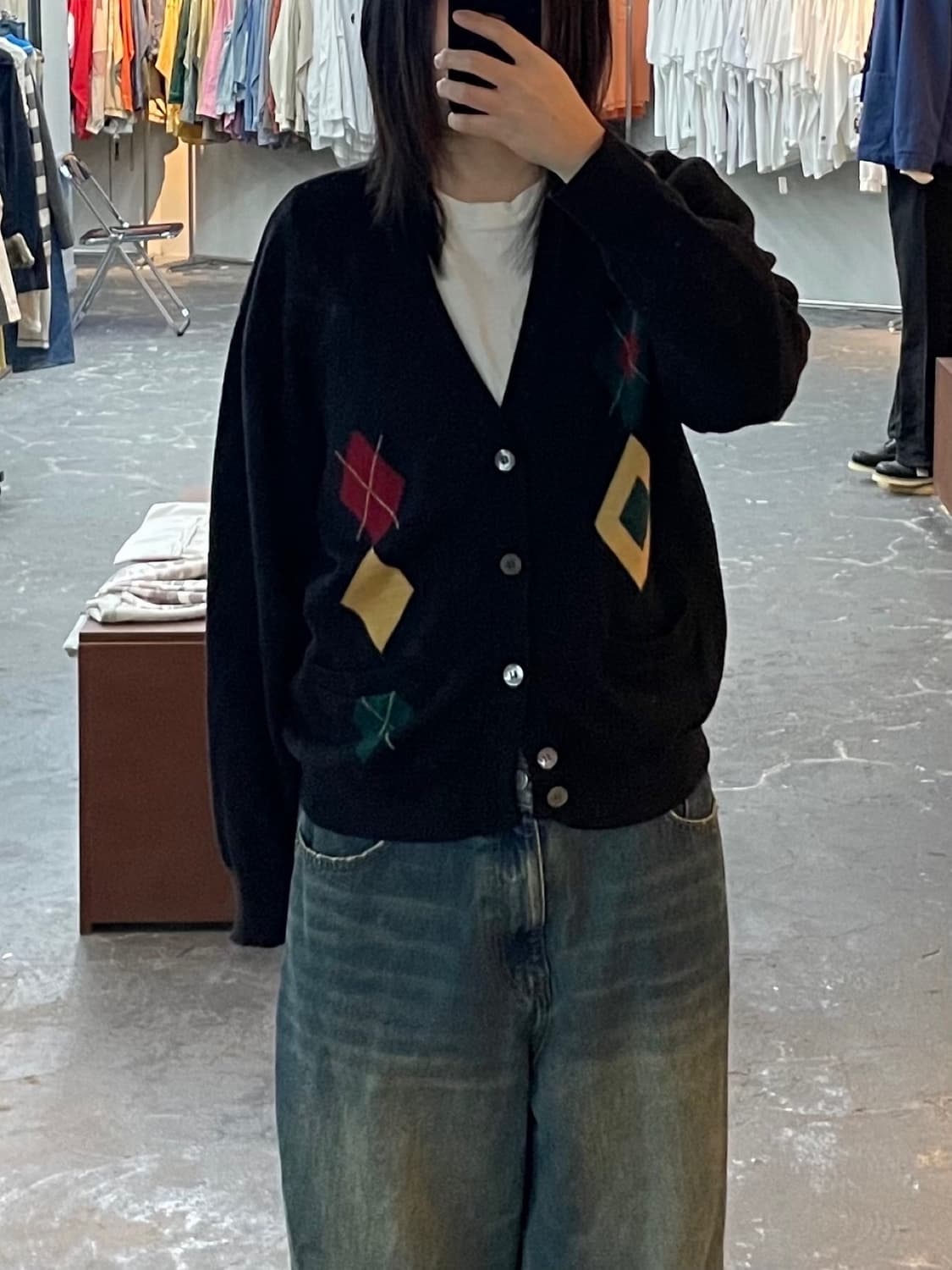 크리스찬 디올 아가일 패턴 울 혼방 가디건 H1402 상품이미지1