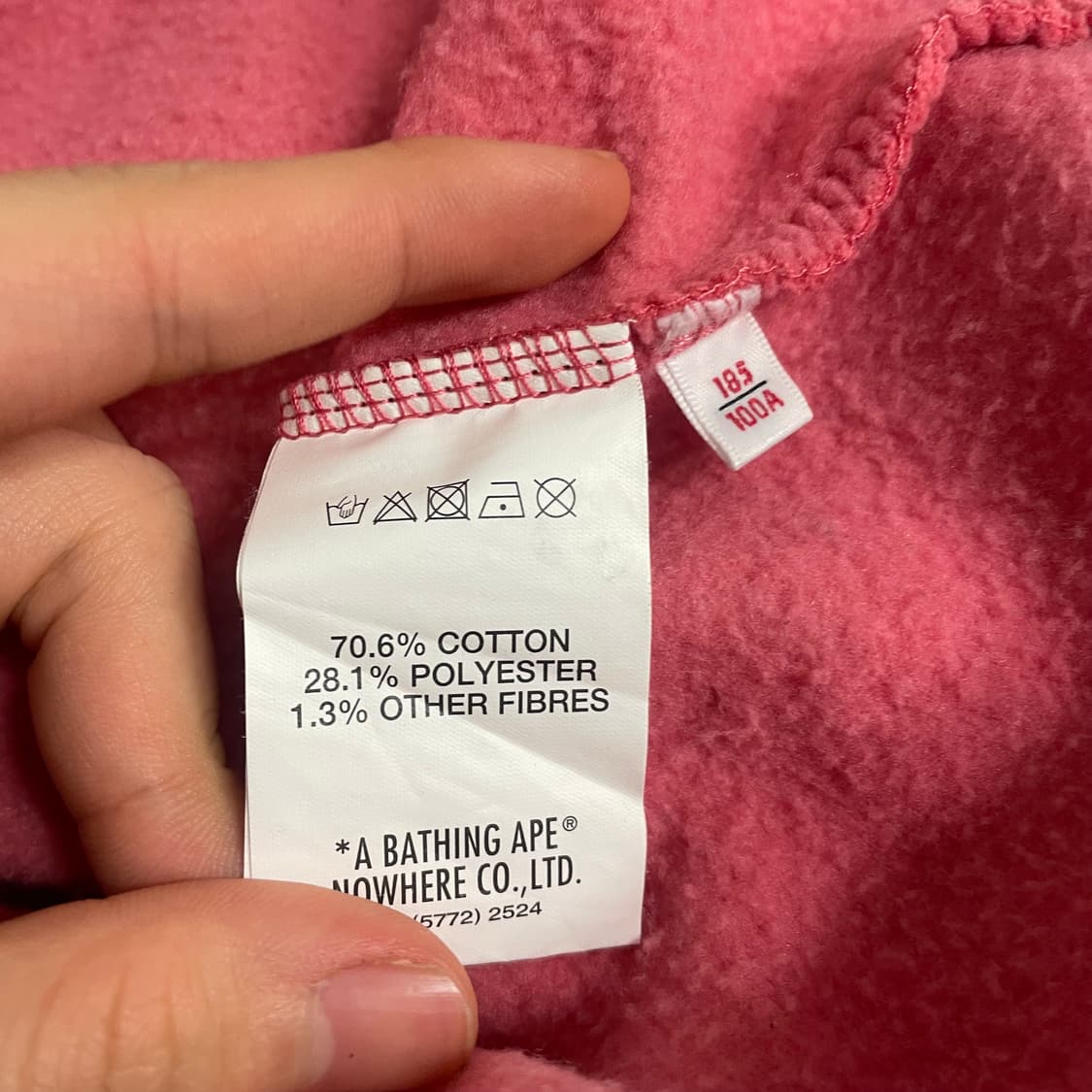 XL) 베이프 에이프 핑크 로고 프린팅 후드 집업 상품이미지6