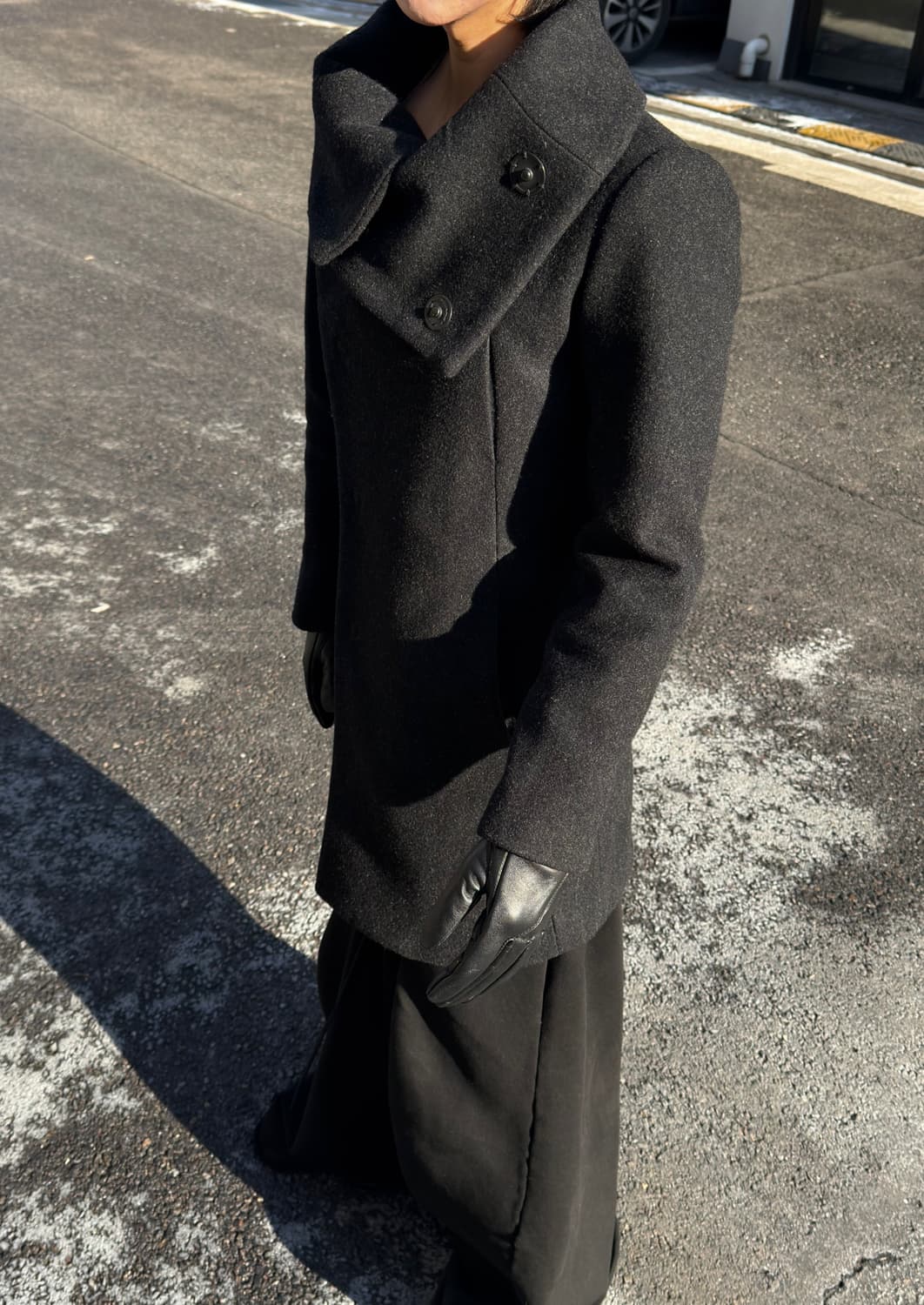 The viridi anne 하이넥 울 코트 상품이미지4