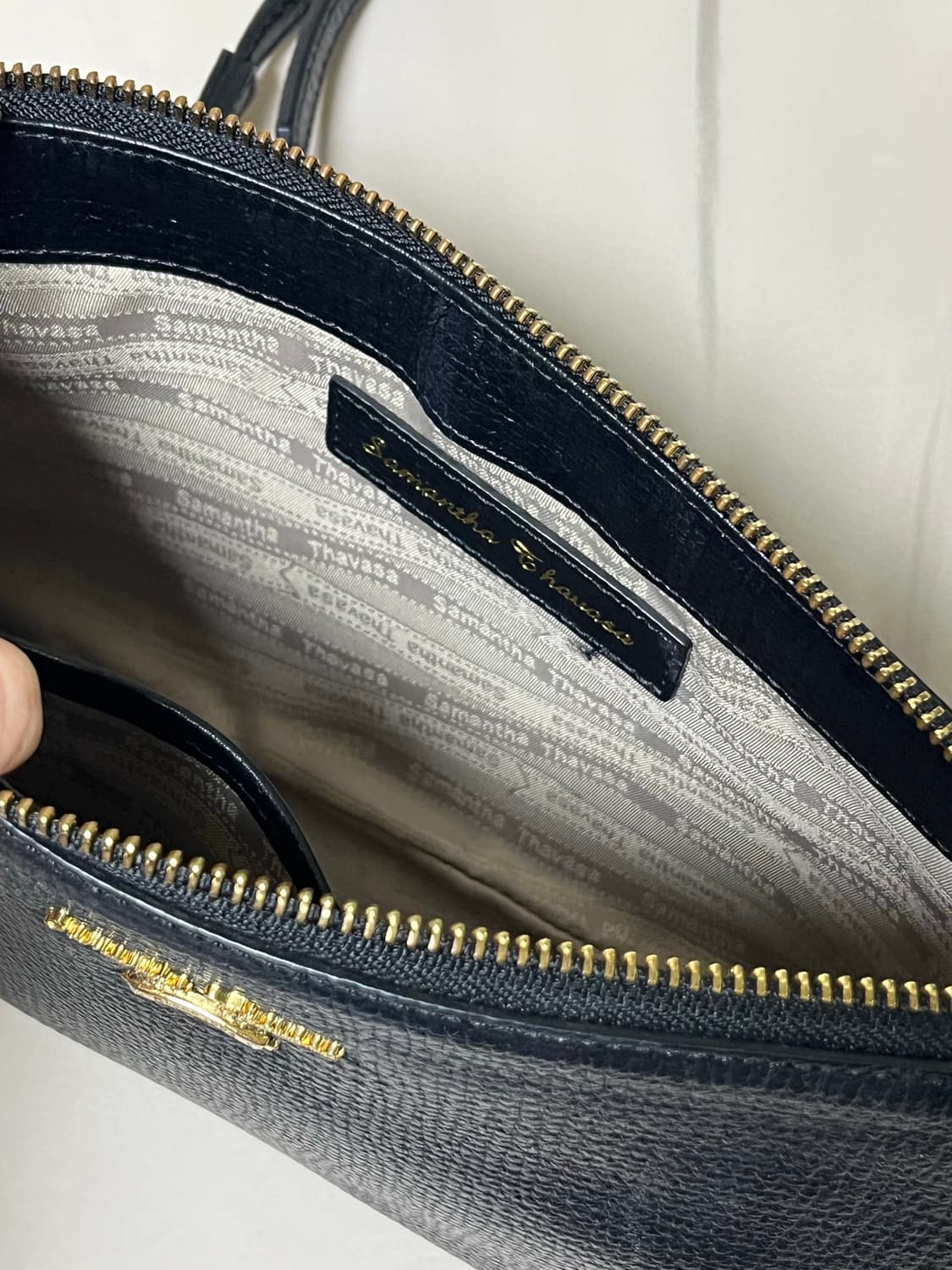 사만다타바사 블랙레더 크로스백 상품이미지3