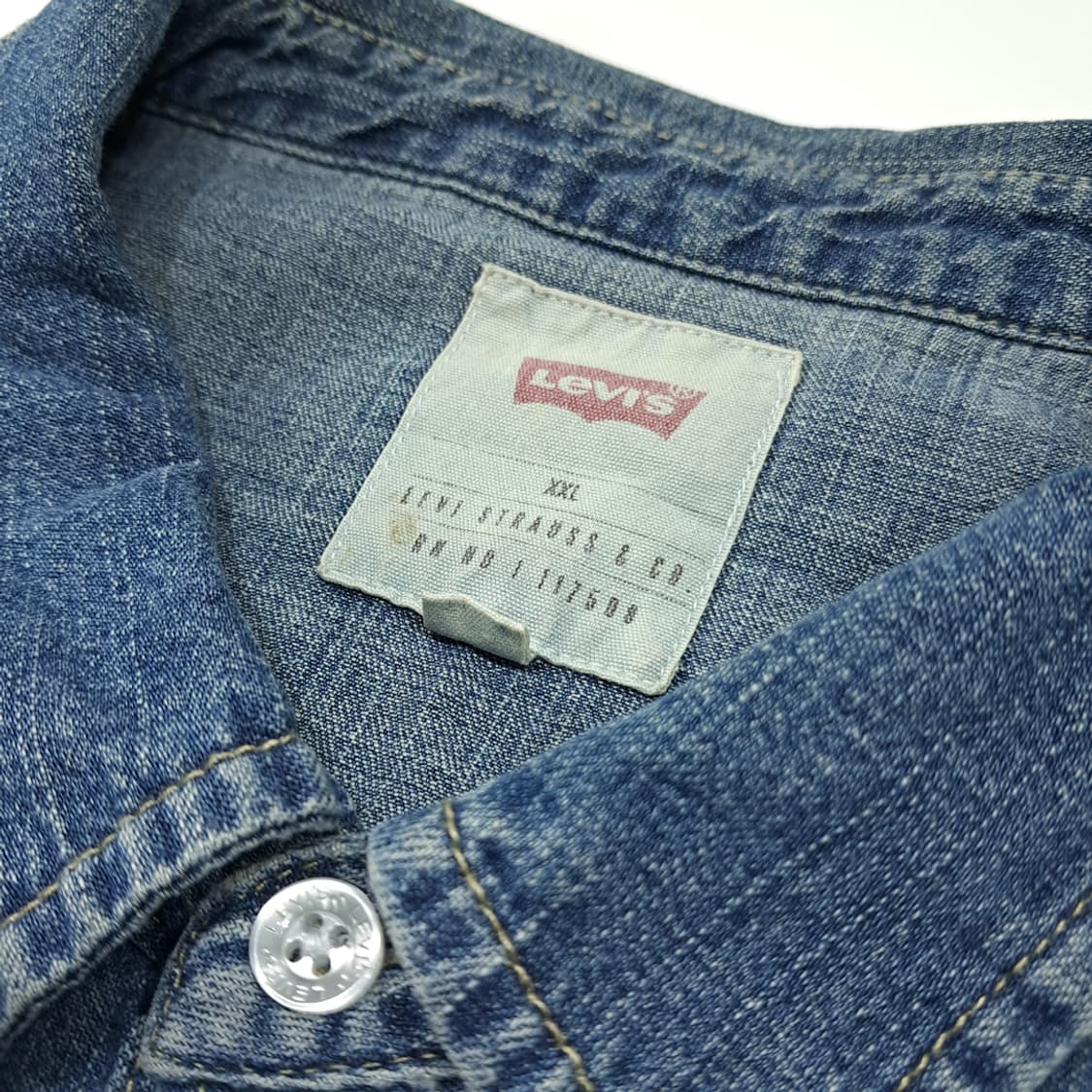 CL714 2XL 리바이스 코튼 펄스냅 웨스턴 데님셔츠 남방 상품이미지3